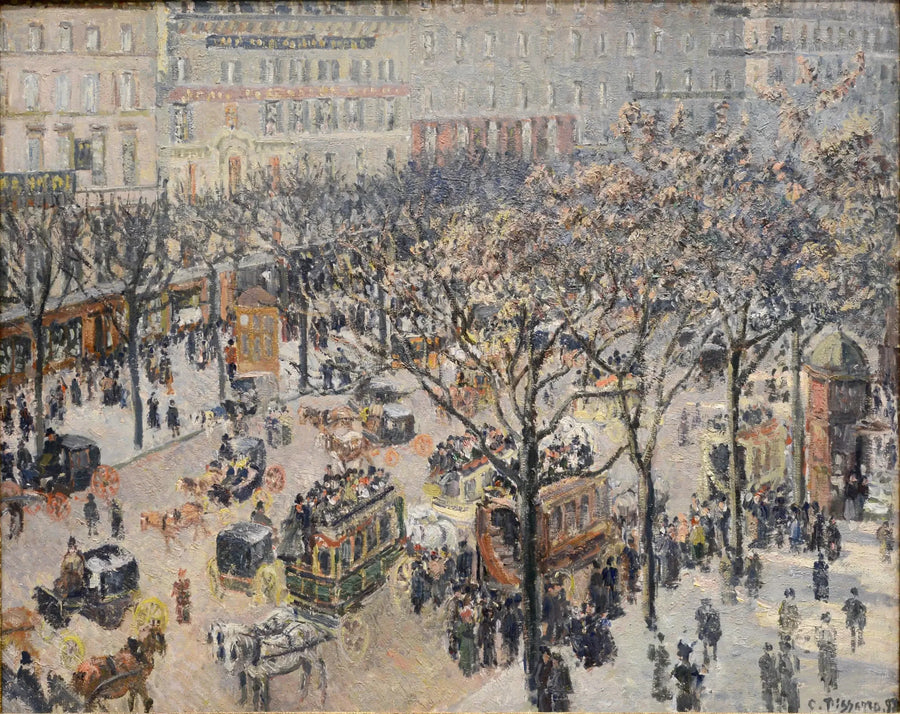 Boulevard des Italienere, Morgen, Sol - Camille Pissarro