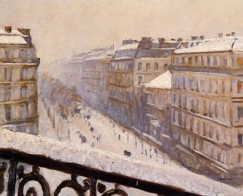 Boulevard Haussmann, sneeffekt - Gustave Caillebotte