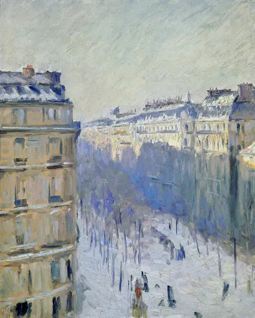 Boulevard Haussmann, sneeffekt - Gustave Caillebotte