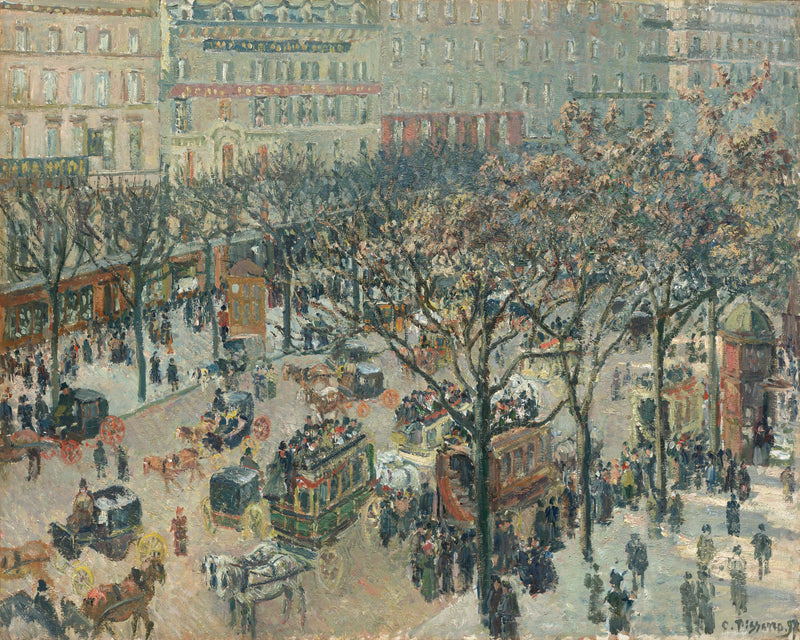 Boulevard des Italiens, Matin, Lumière du Soleil - Camille Pissarro