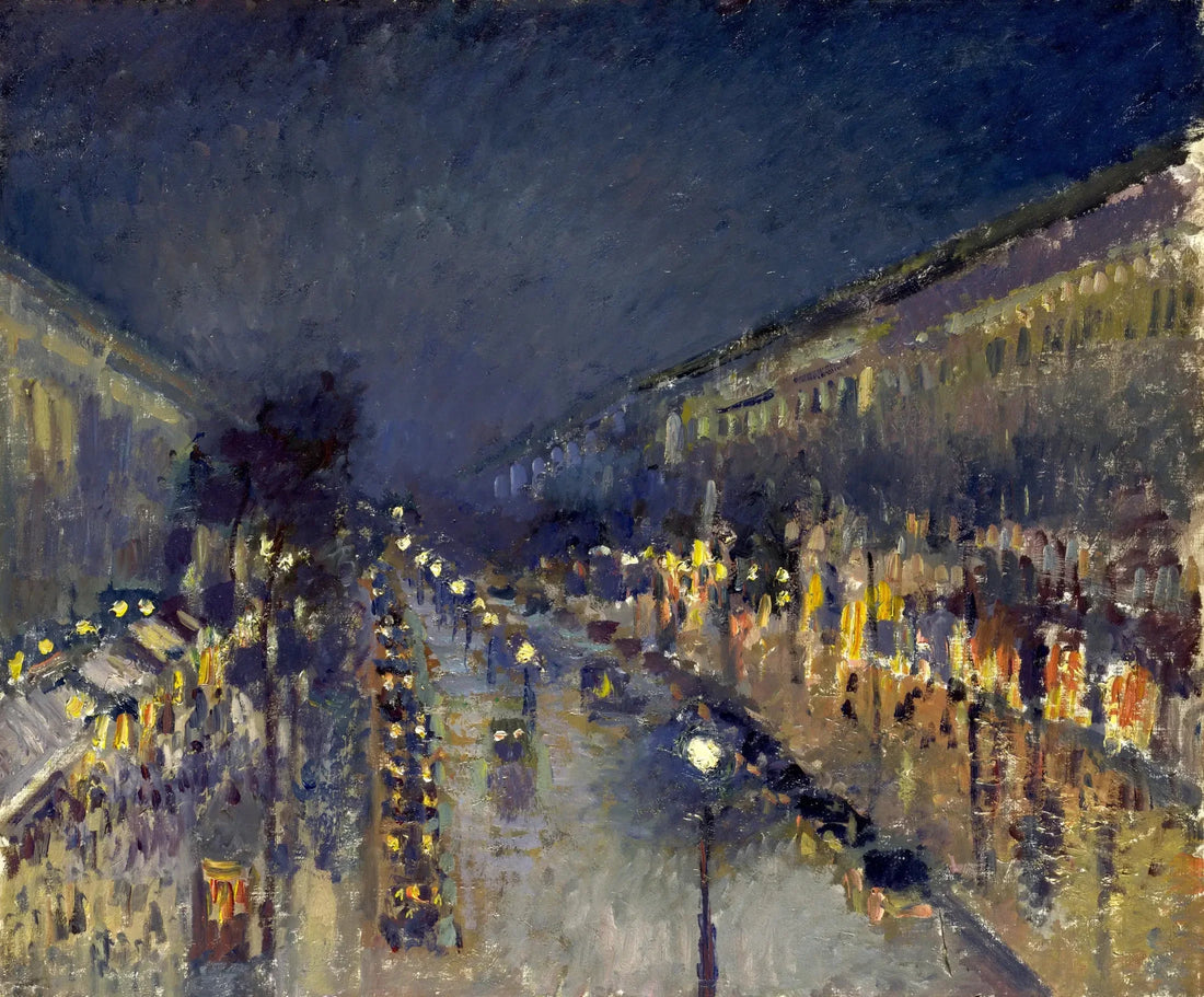 Boulevard Montmartre om natten - Camille Pissarro
