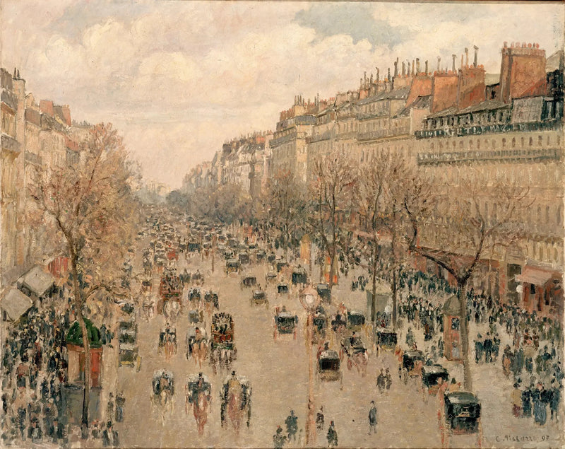 Boulevard Montmartre, sol eftermiddag - Camille Pissarro