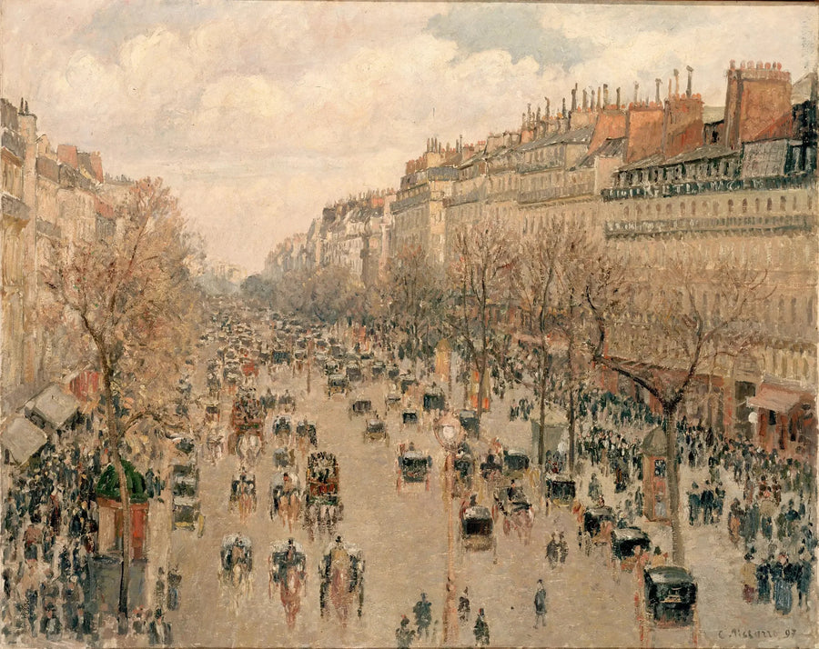 Boulevard Montmartre, sol eftermiddag - Camille Pissarro