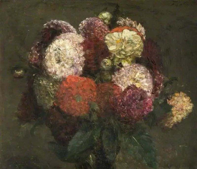 Dahlia-buket - Henri Fantin-Latour