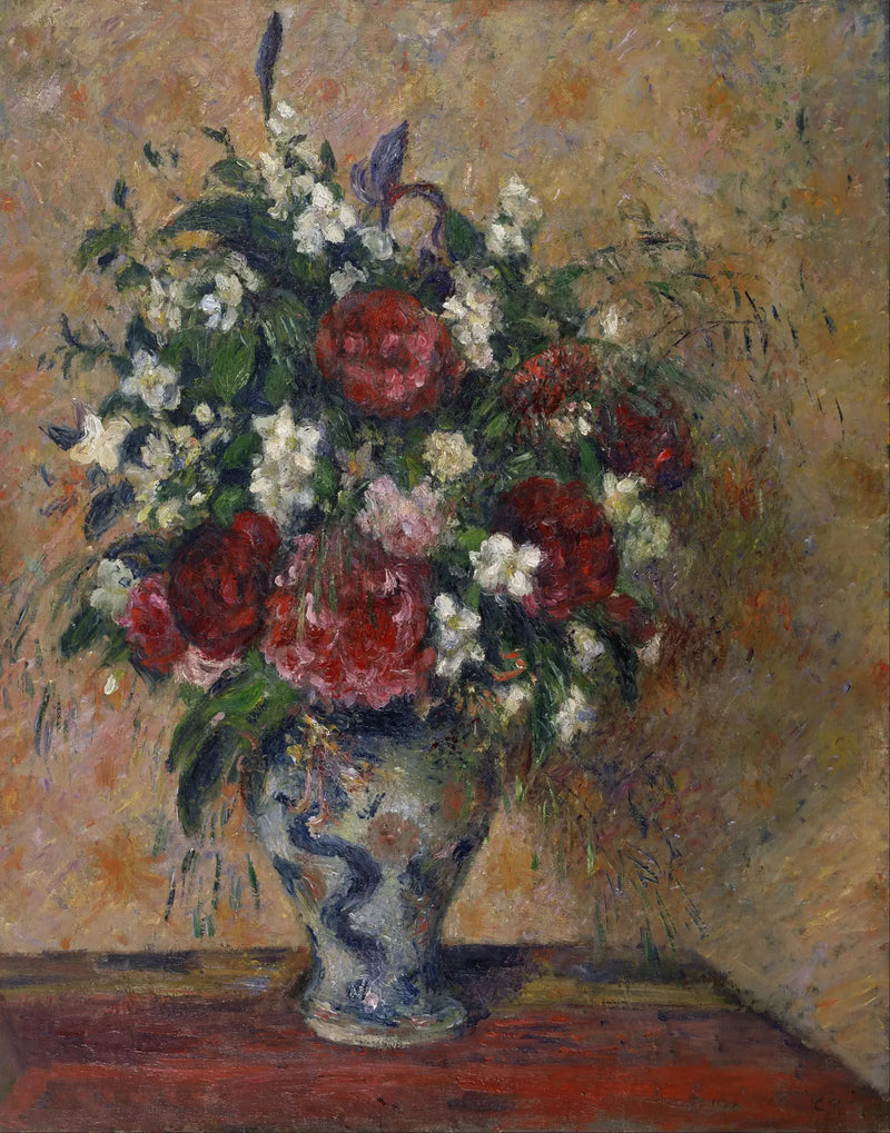 Blomsterbuket: pæoner og syrener - Camille Pissarro
