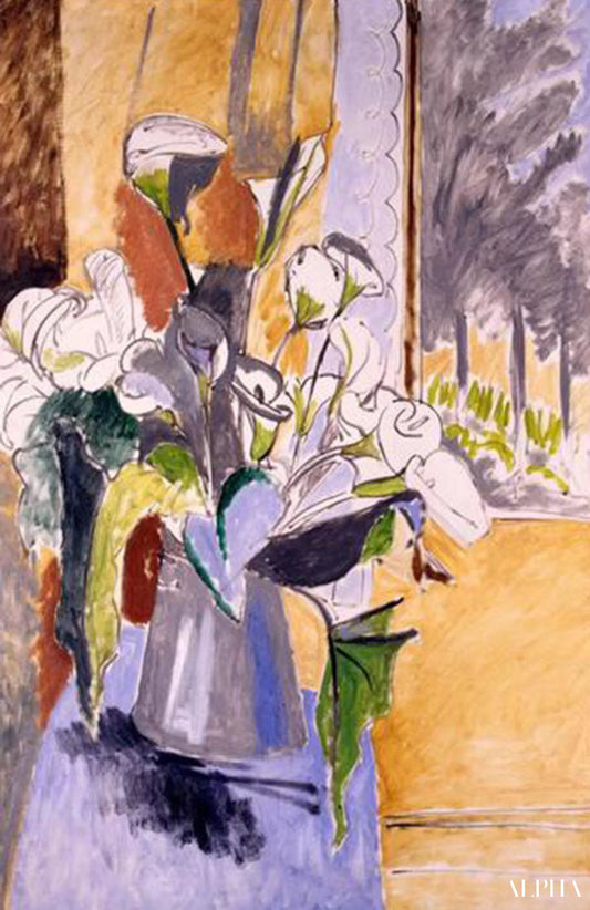 "Blomsterbuket på en veranda - Matisse - Reproduktioner af malerier og kunstværker i høj kvalitet"