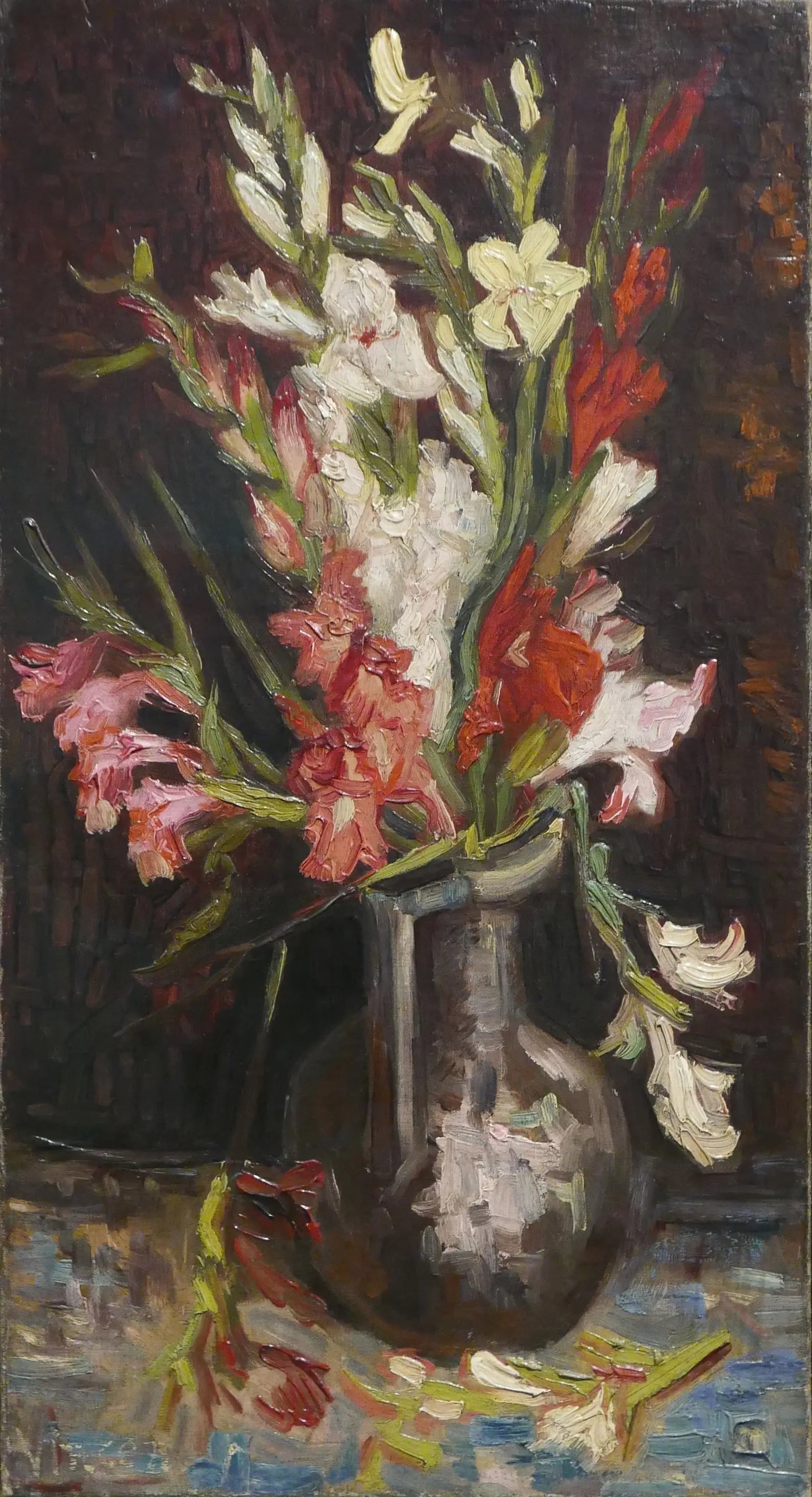 Bouquet de glaïeuls de diverses couleurs - Vincent van Gogh image 1 reproduction d’œuvre d’art à l’huile