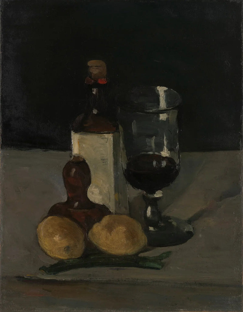 Flaske, glas og citroner - Paul Cézanne