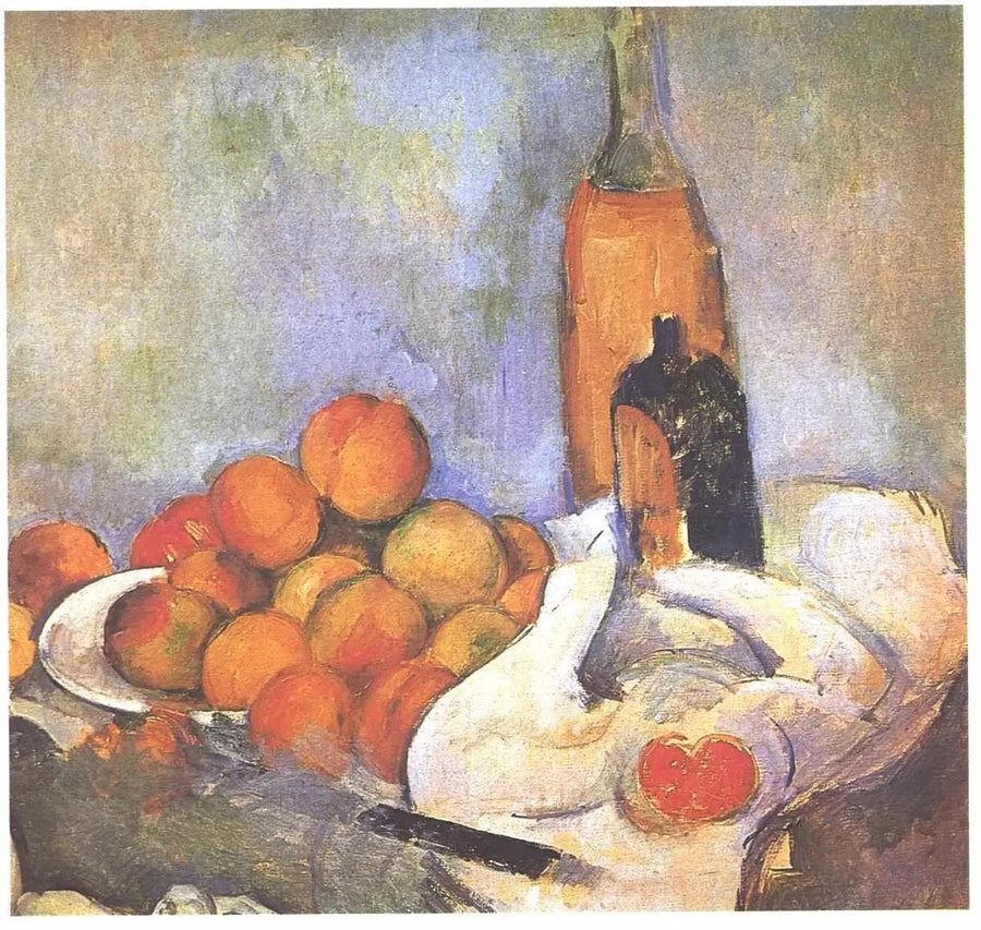 Flasker og ferskner - Paul Cézanne
