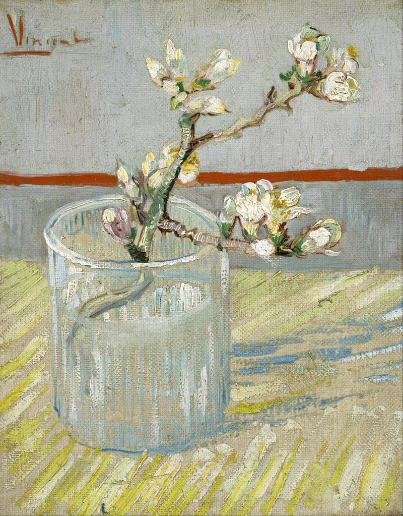 Mandelgren i blomst i et glas - Vincent van Gogh