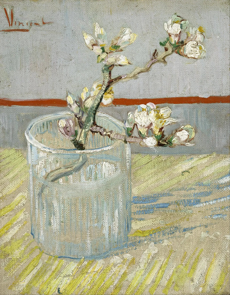 Mandelgren i blomst i et glas - Vincent van Gogh
