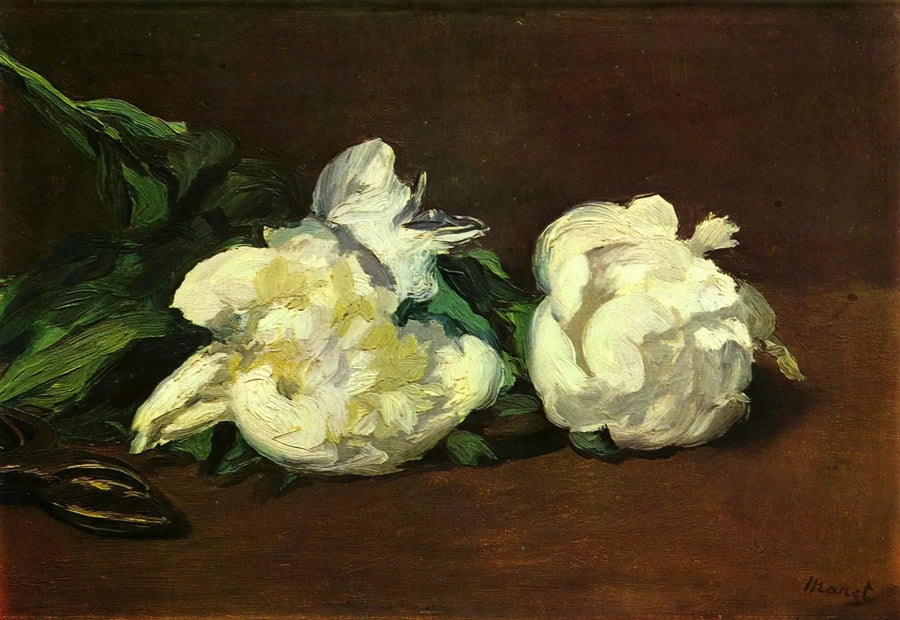 Hvid pæongren og beskærer - Édouard Manet