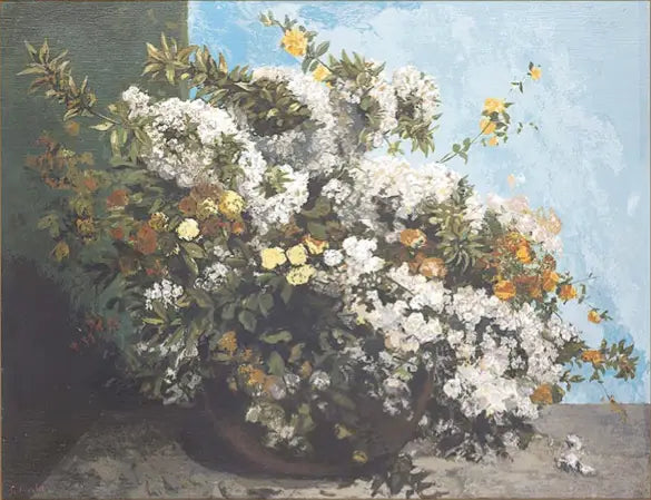 Branches fleuries og Fleurs - Gustave Courbet