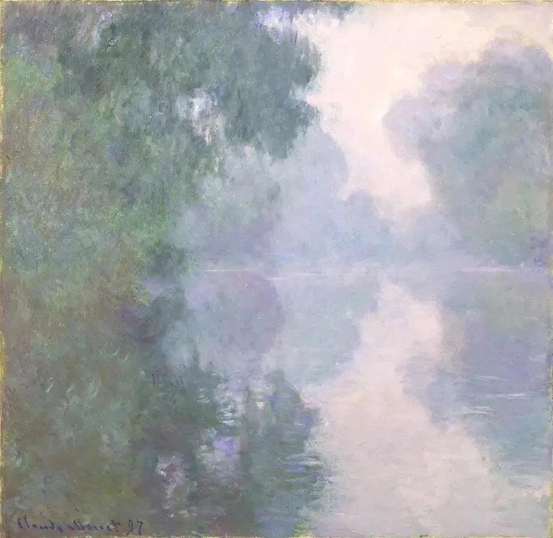 Seinens arm ved Giverny, morgentåger - Claude Monet