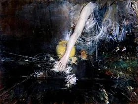 Billedplakat af Giovanni Boldini med en vase med blomster