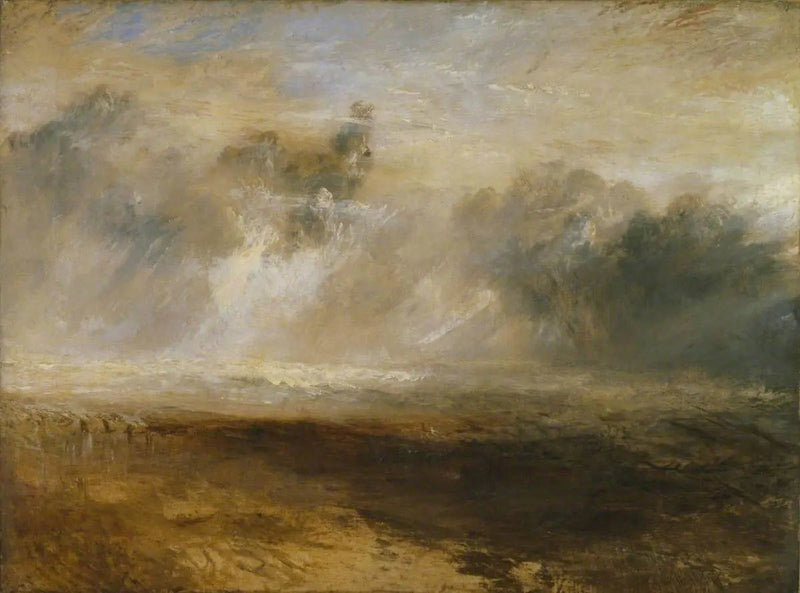 Breakers på en Flad Strand - J. M. W. Turner