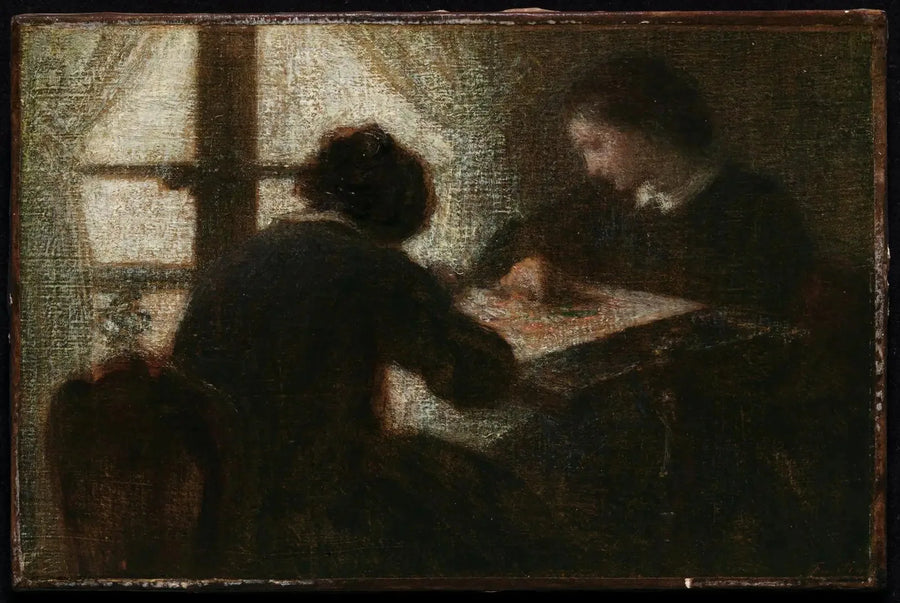 Broderende kvinder foran et vindue - Henri Fantin-Latour