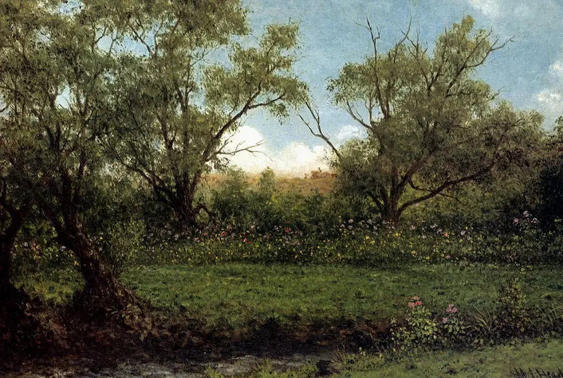 Brookside (Asters i en mark) - Martin Johnson Heade