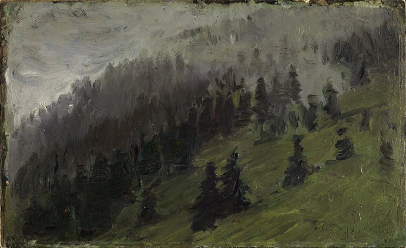 Tåge mellem grantræerne - Franz Marc