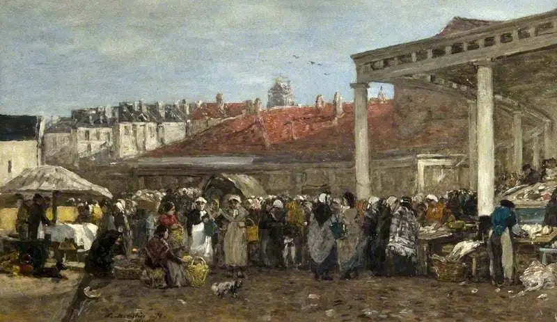 Bruxelles, det Gamle Fiskemarked - Eugène Boudin