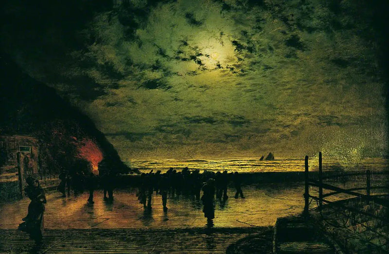 « Burning Off », en fiskebåd i Scarborough - John Atkinson Grimshaw