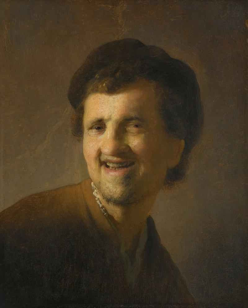 Buste af en ung grinende mand - Rembrandt