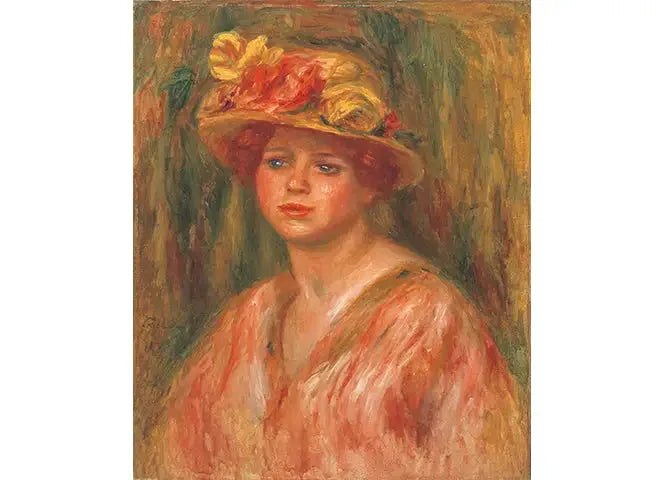 Buste af kvinde i rød bluse - Pierre-Auguste Renoir