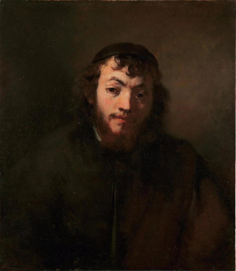 Portræt af en ung mand med skæg og kalot - Rembrandt
