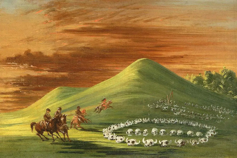 Butte de Mort, sioux-kirkegård, Haut-Missouri - George Catlin