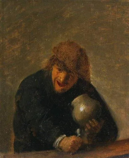Buveur locataire une pipe et un pot - Adriaen Brouwer