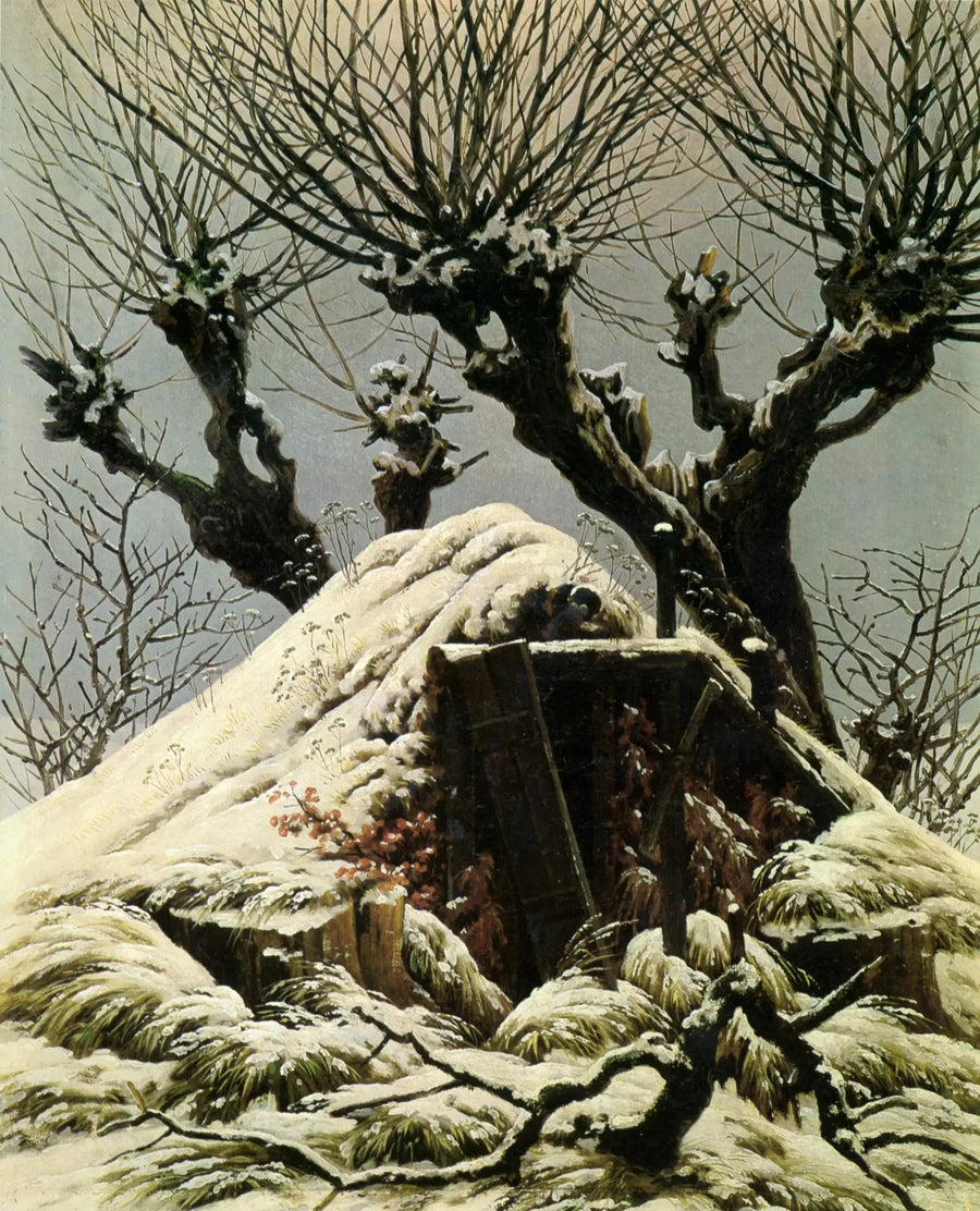 Hytte under sneen - Caspar David Friedrich