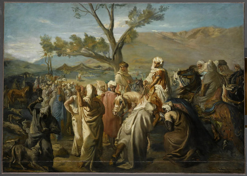 Caïd besøger en landsby - Théodore Chassériau