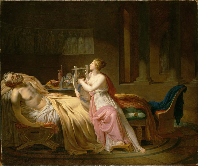 Calliope grædende over Homer - Jacques-Louis David