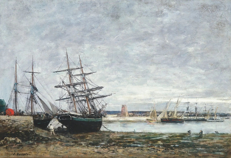 Camaret, lavvande i havnen - Eugène Boudin