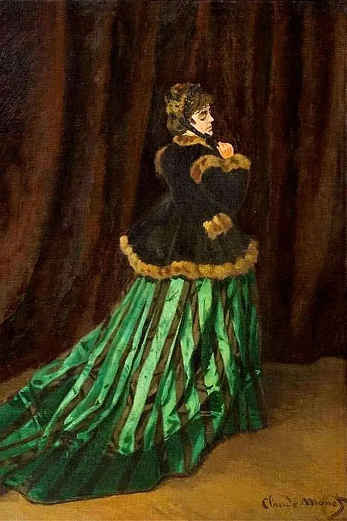 Camille i grøn kjole - Claude Monet