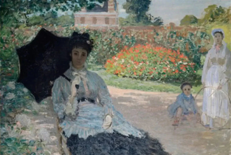 Camille i haven med Jean og hendes gode W280 - Claude Monet