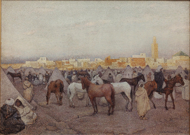 Camping af telte eller heste marked nær Marrakech - Théo van Rysselberghe