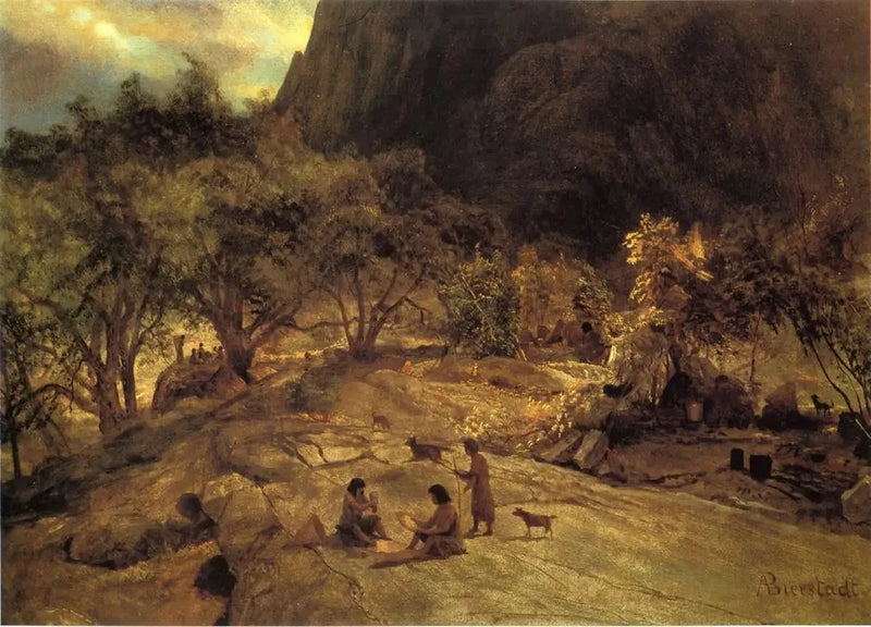 Mariposa indianlejr, Yosemite-dalen, Californien - Albert Bierstadt