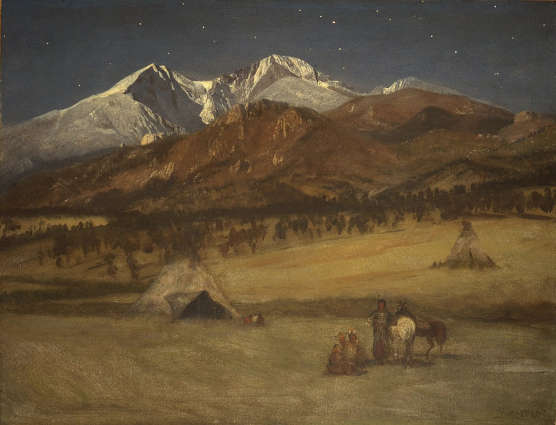 Indisk lejr - Aften - Albert Bierstadt