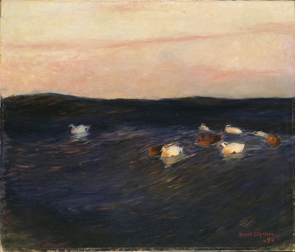 Canards eider - Bruno Liljefors image 1 tableau peint à l’huile sur toile