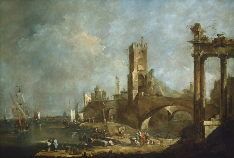 Capriccio af en havn - Francesco Guardi