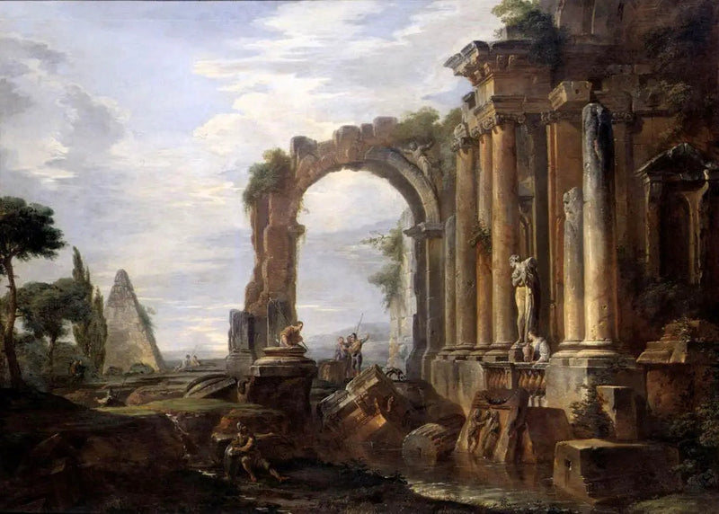 Capriccio af klassiske ruiner - Giovanni Paolo Panini