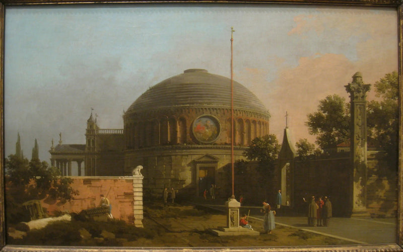Capriccio : une cirkulær kirke med kuppel - Canaletto