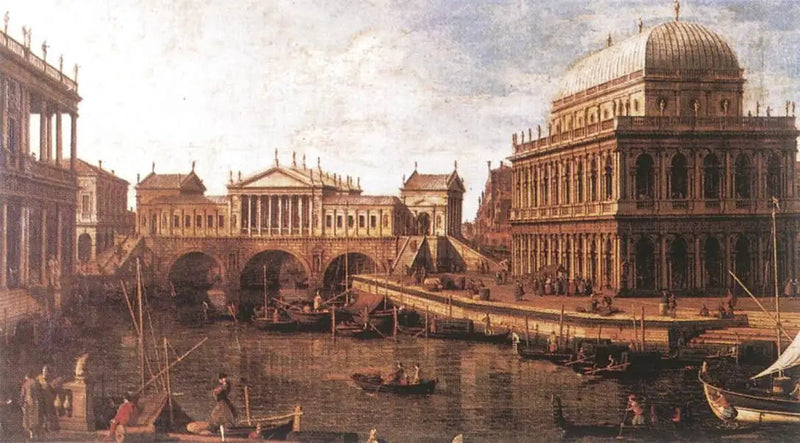 Caprice med palladiske bygninger - Canaletto