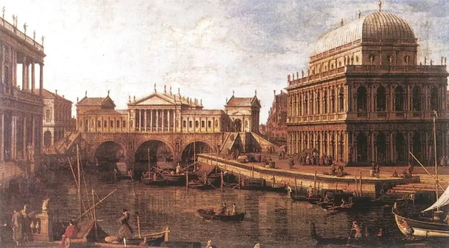Caprice med palladiske bygninger - Canaletto