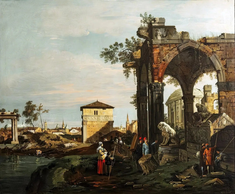 Caprice med ruiner og Porte Portello, i Padova - Canaletto