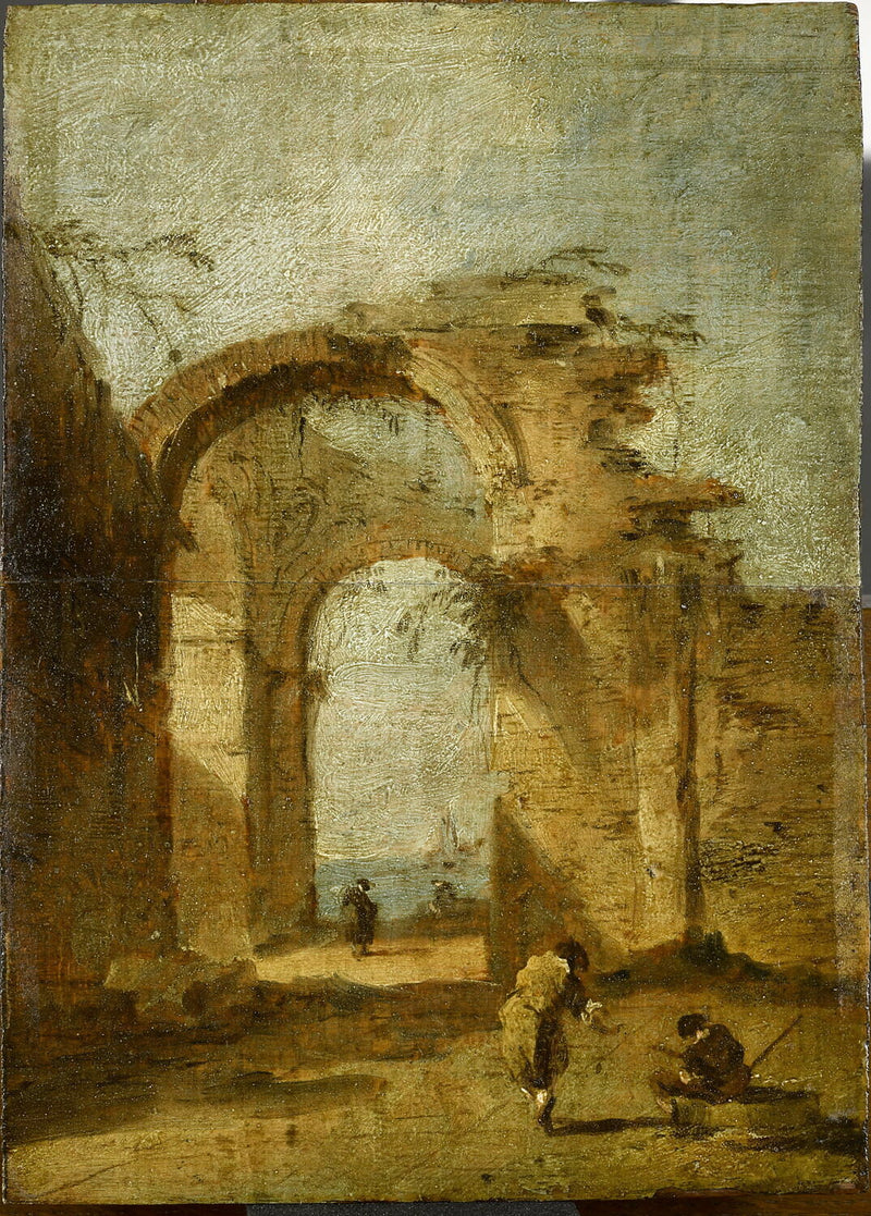 Caprice med en ruin-arkade - Francesco Guardi