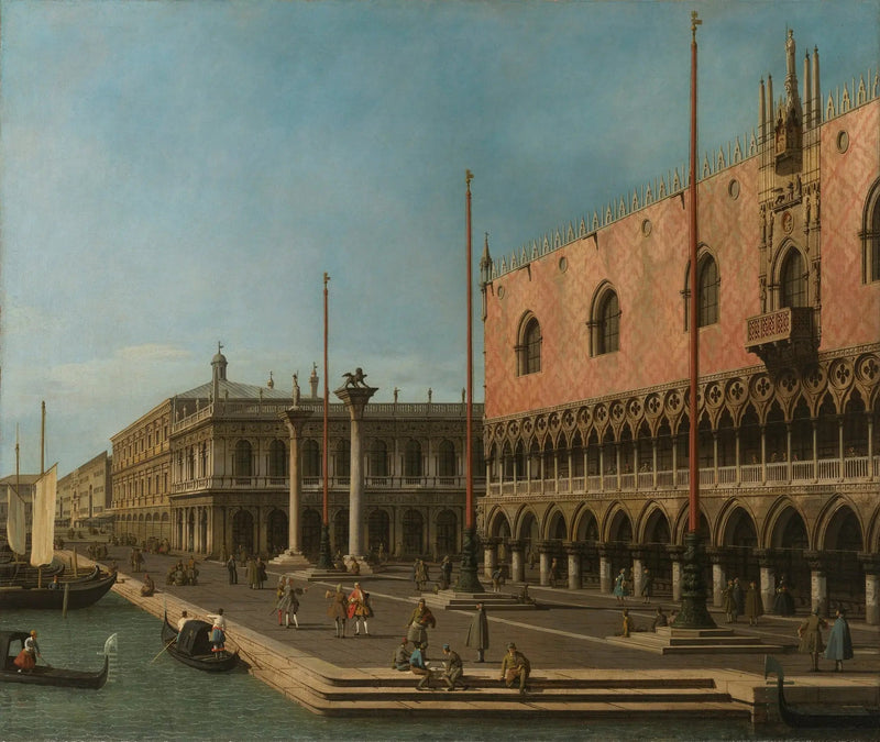 Caprice du Môle og af Doge-paladset - Canaletto