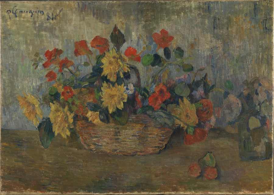 Kaprifolier og dahliaer i en kurv - Paul Gauguin