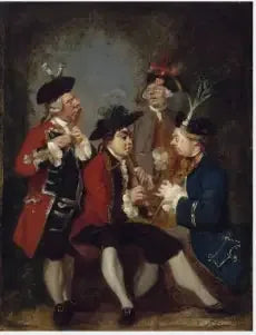 Karikatur af Sir Thomas Kennedy, James Caulfield, vicomte Charlemont, den ærede John Ward og Richard Phelps - Joshua Reynolds